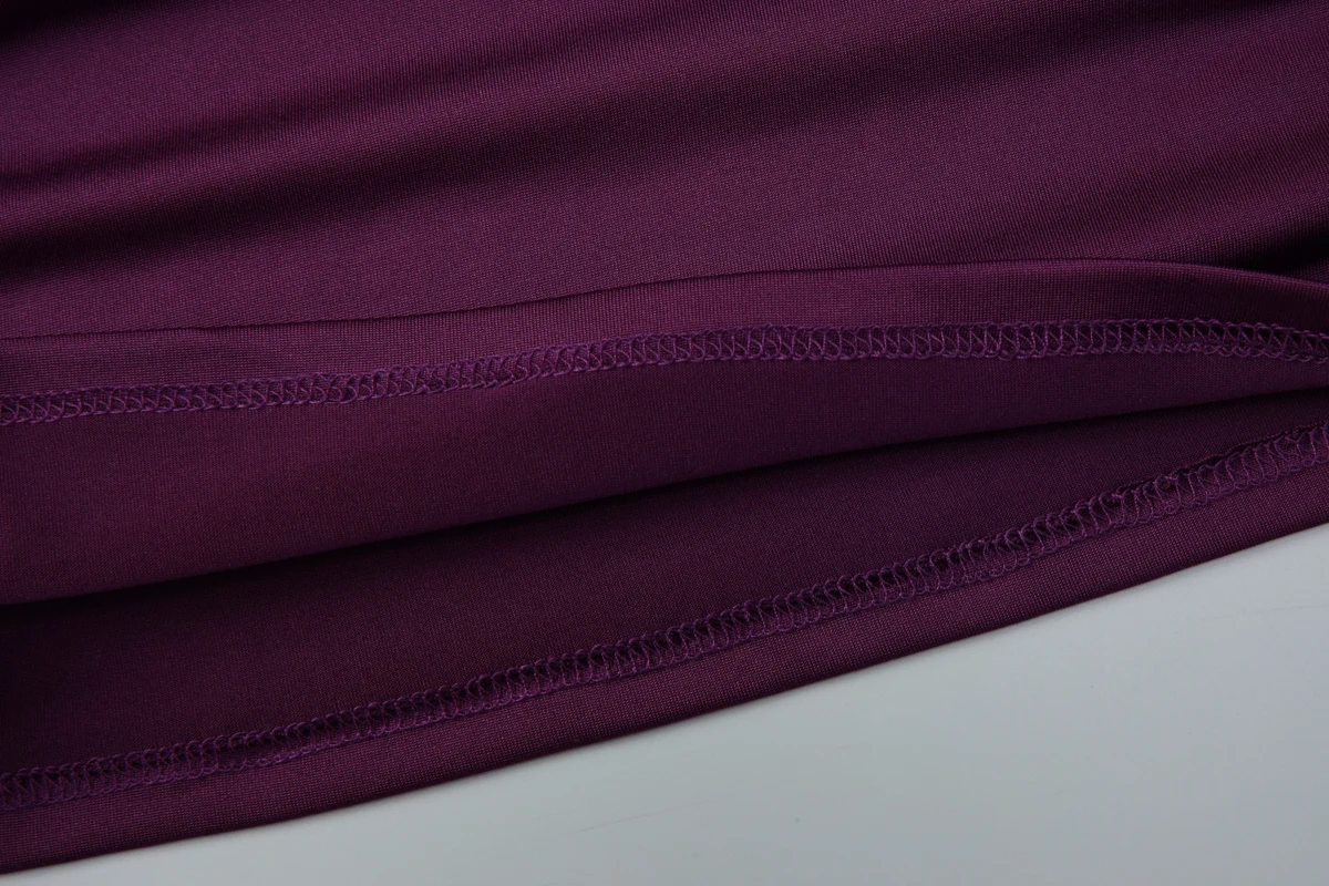 Hugcitar Damenmode V-Ausschnitt Dunkelvioles Langarm Gerafftes Sexy Crop T-Shirt Herbst Winter Kleidung Streetwear Party Club Tees – Detail 10