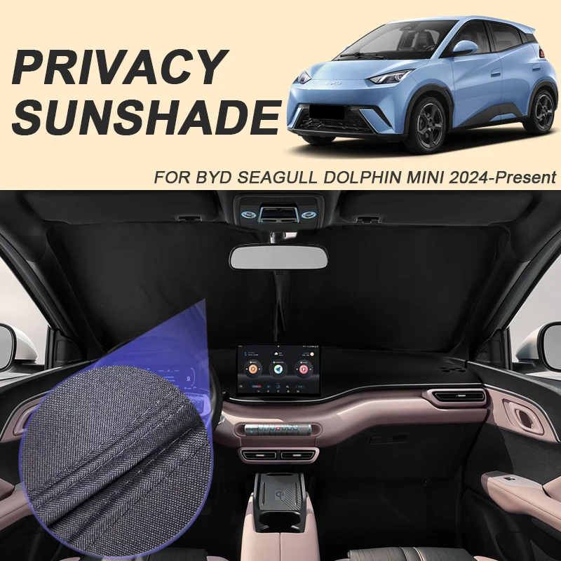 

Автомобильный черный солнцезащитный козырек для окон для BYD SEAGULL DOLPHIN MINI 2024-2026, автоматический анти-УФ-тепляционный защитный чехол, аксессуар
