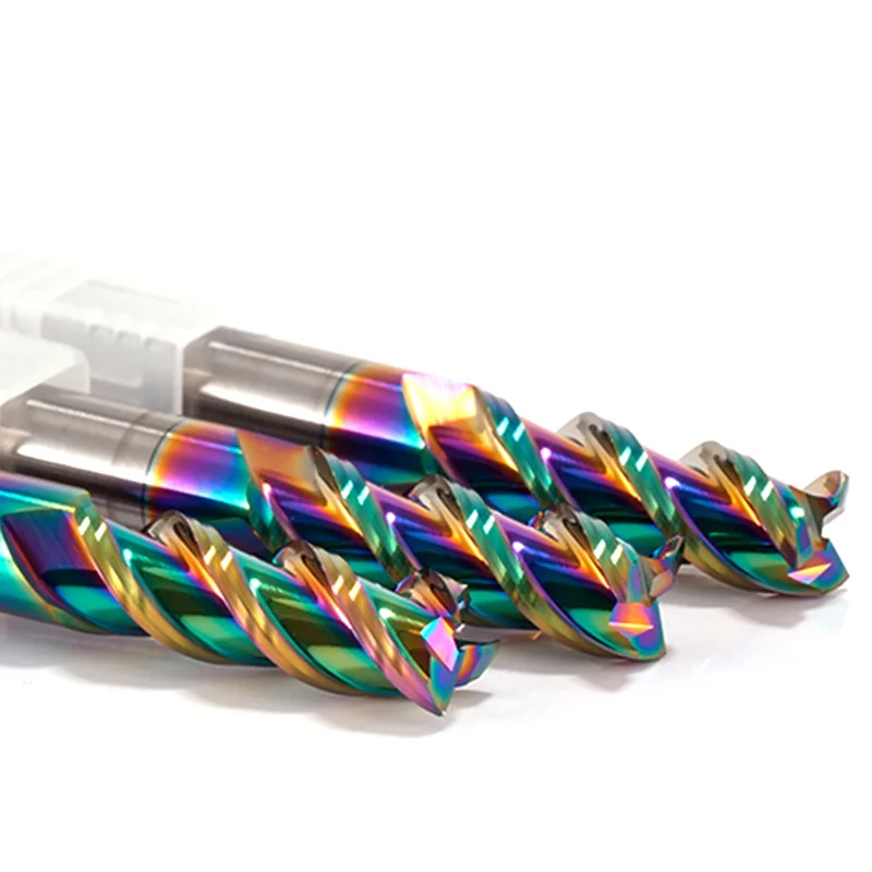 3 플루트 플랫 엔드밀 스틸 CNC 밀링 커터, 금속 DLC 코팅, CNC 라우터 비트, HRC58, HRC55, HRC56, 8mm, 10mm, 12mm, 14mm