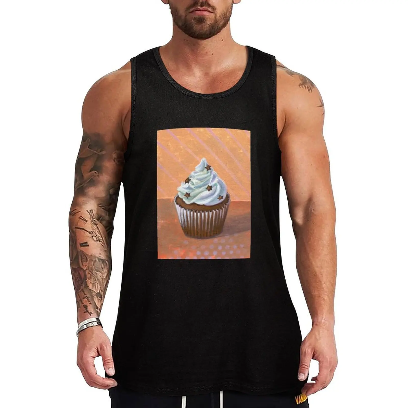 Chocolate Stars Cupcake Tank Top gym clothes men bodybuilding gym clothing men gym clothes man