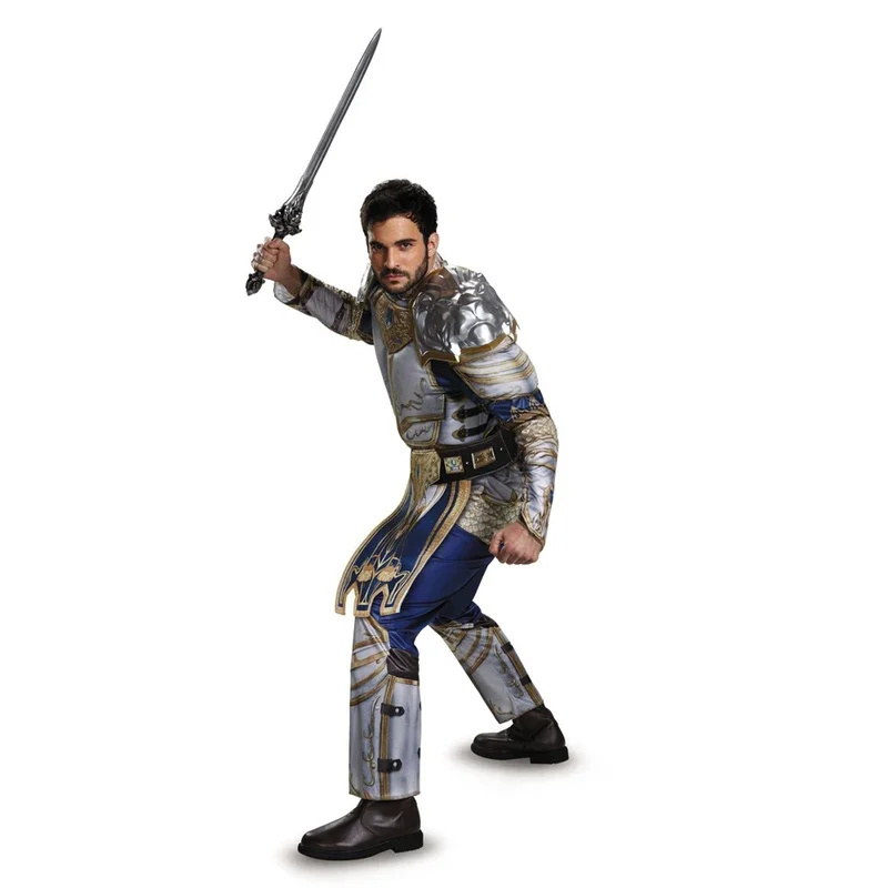Snailify WOW Movie Character Cosplay Men Warcraft King Llane Muscle Costume Medieval King Costume Shield