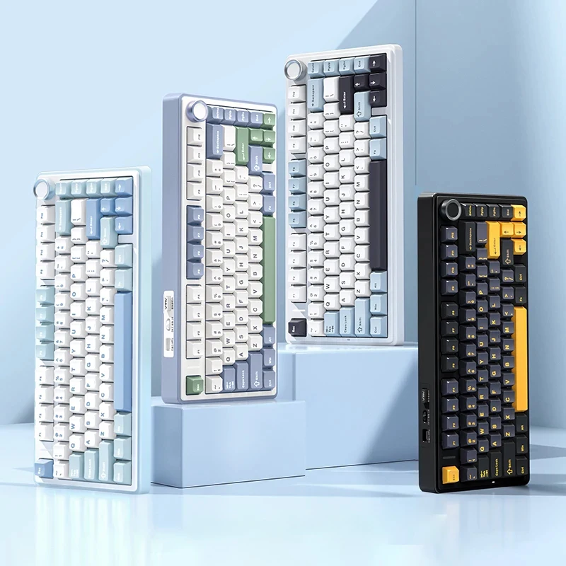 AULA F75 لوحة المفاتيح الميكانيكية اللاسلكية ريبر محور لوحة مفاتيح الألعاب مخصصة للتبديل السريع 75% تخطيط OEM هيكل حشية الملف الشخصي