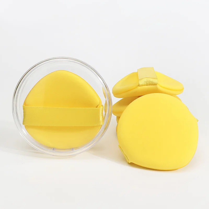 6/12/18Pcs Yellow Drop-shaped Non-latex Material Puff Soft Face Makeup Sponge Cosmetics Washable Lightweight Makeup Puff Tools