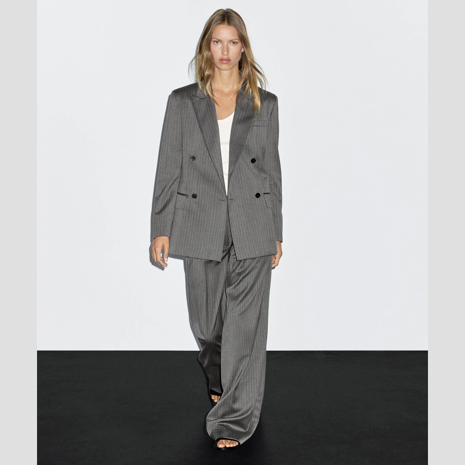 Allingentle Customized Women’s Suits 2 Piece Set Striped Blazers Casual Women’s Loose Fit Blazer Modern Business Suit