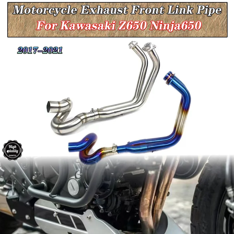 

Motorcycle Exhaust Front Link Pipe For Kawasaki Z650 Ninja650 Exhaust Pipe 2017-2021 51mm Motobike Escape Moto Tube