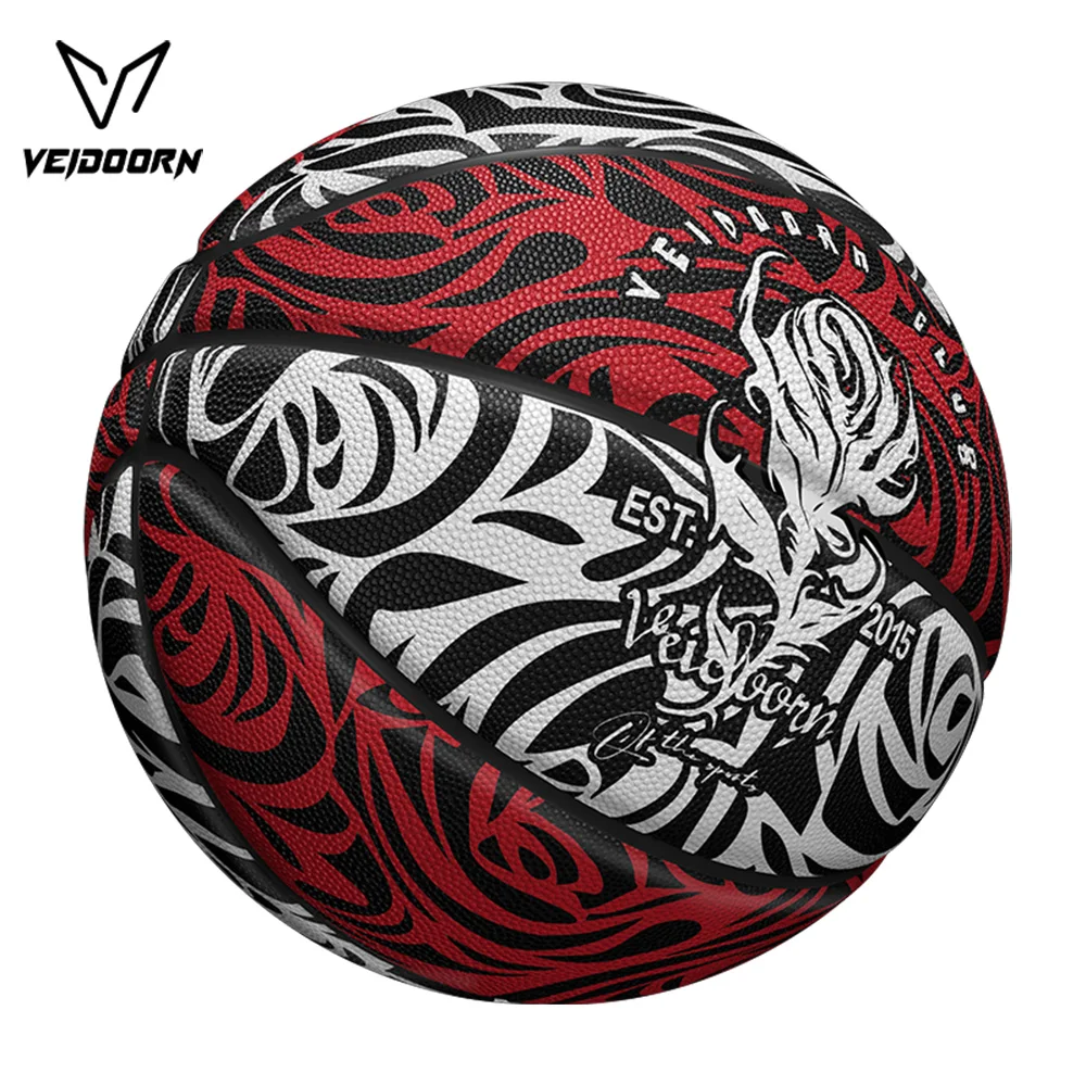 

Veidoorn баскетбольный мяч с розовым узором, стильный цветочный дизайн, спортивный мяч на открытом воздухе/в помещении для мужчин и женщин, резиновый мяч
