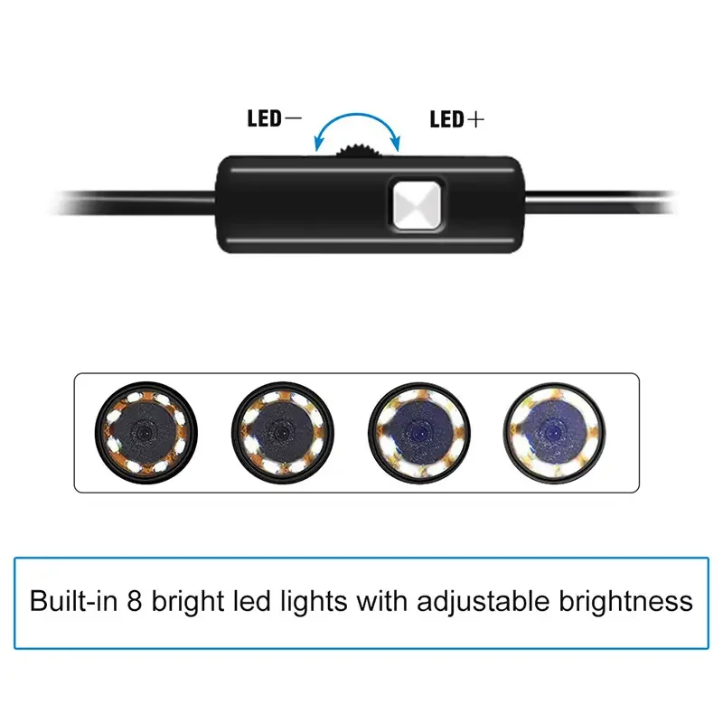 Endoskopkamera für iPhone-Autos, endoskopisch, wasserdicht, 8 LEDs, Endoskop, Automotorinspektion, iPhone