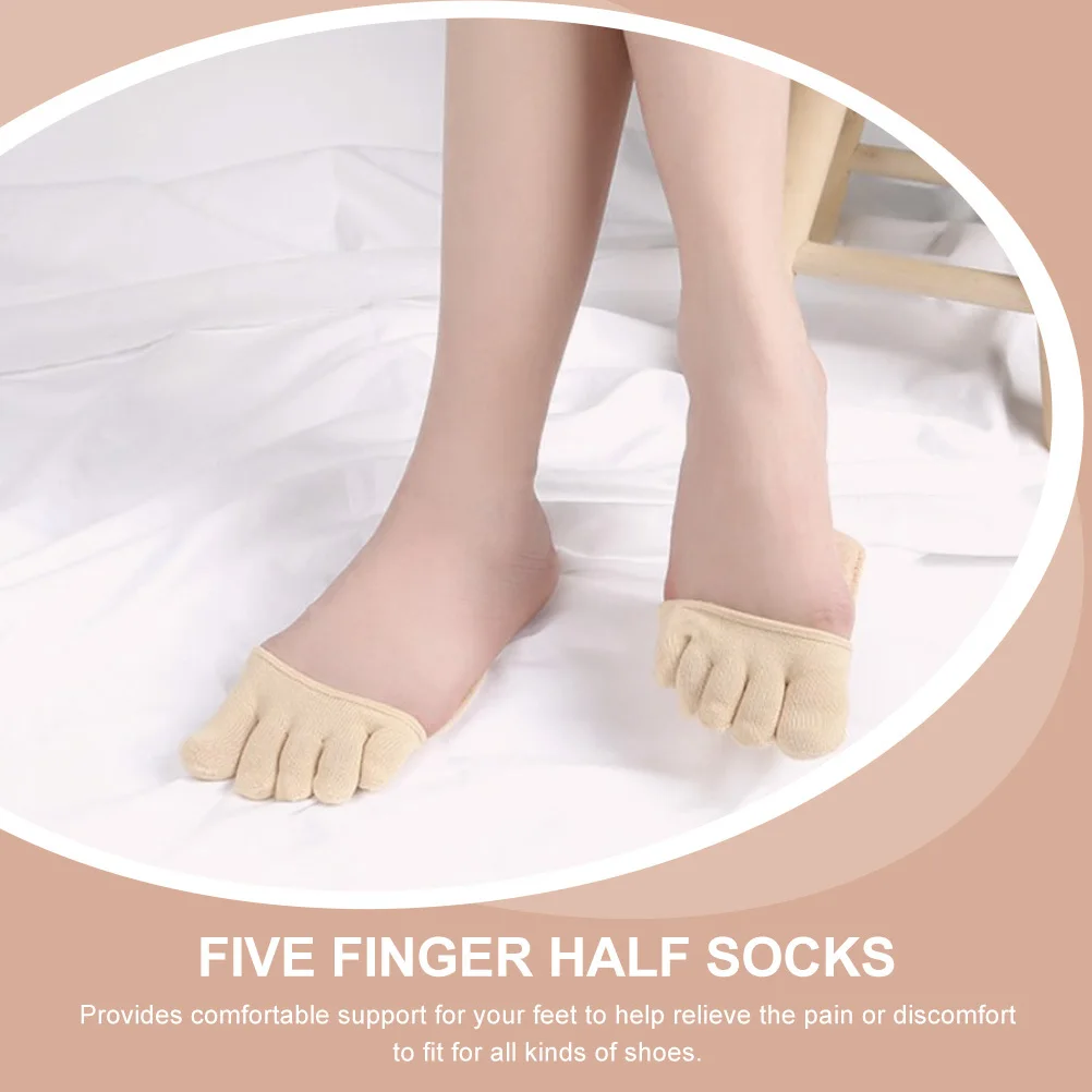 滑り止め汗吸収ハーフインビジブルコットンつま先ソックス女性用通気性前足ソックスケアツール