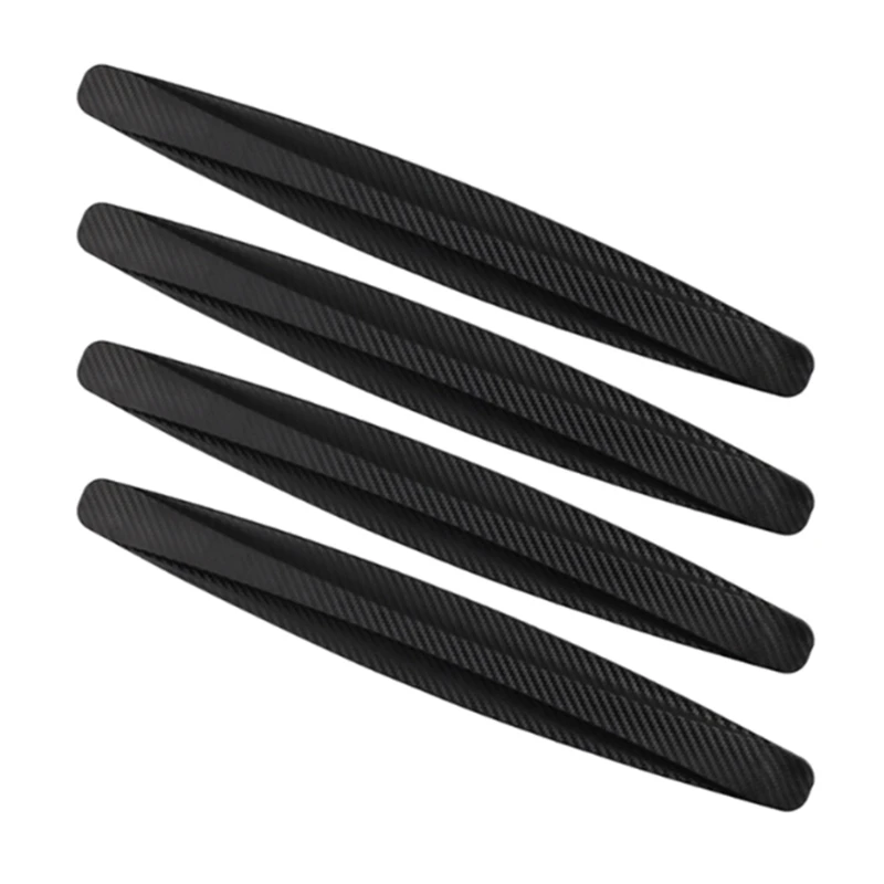 Car Guards Protectors, 4Pcs AntiCollision Stickers for Auto Door Bumper Carbon Fiber Strips