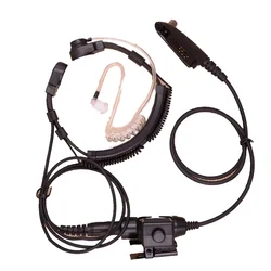 Tactical Throat Microphone Air Tube Headset for Motorola Icom Yaesu Kenwood HYT Radio U94 PTT Key Single Earpiece