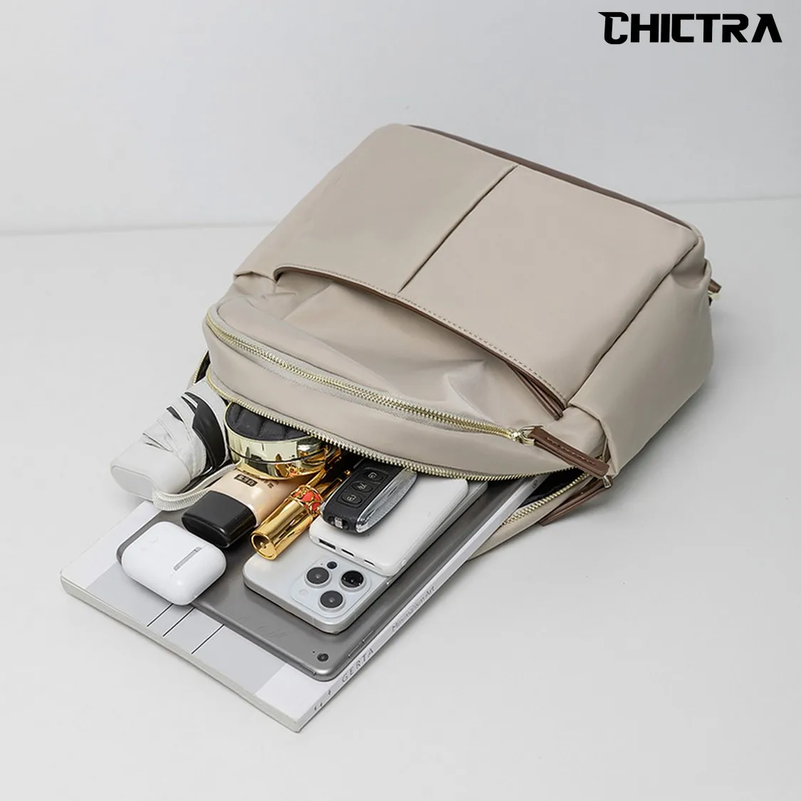 CHICTRA Fashion Backpack Bags for Women Casual Style Lightweight Girl\'s Bookbags Simplicity Solid Color Portable Cabin Travelbag