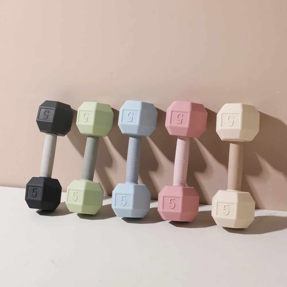 Baby Silicone Dumbbell Teether Toy – Shake-to-Sound Sensory Rattle, Soft & Durable, Easy to Clean, Shape & Color Cognition Gift view 5