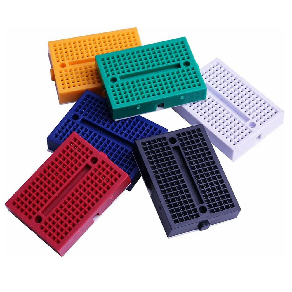 Placa de pruebas de 170 puntos de amarre, kit de Mini Placa de pan para bloques de conexión de distribución de escudo Arduino Proto