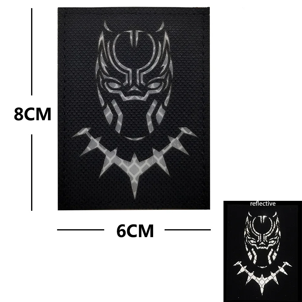 Venom Black Panther Noctilucence Patches Embroidered Hook Tactic Morale Badges on Backpack Sticker Military Patch for Clothing