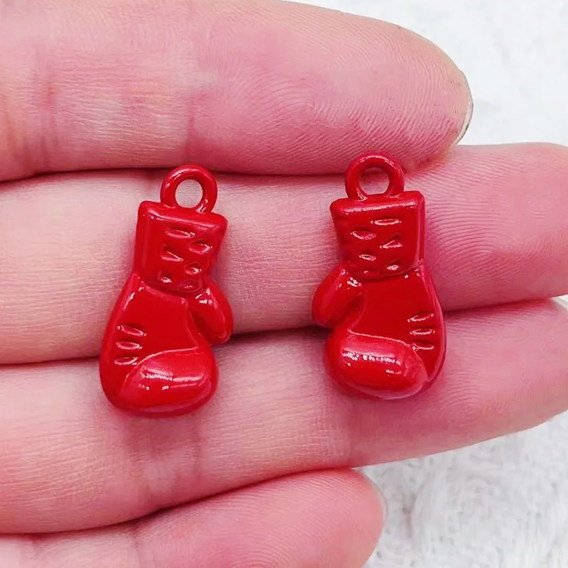 10 pieces of alloy boxing gloves fist talismans multi-color jewelry pendants necklaces DIY handmade accessories