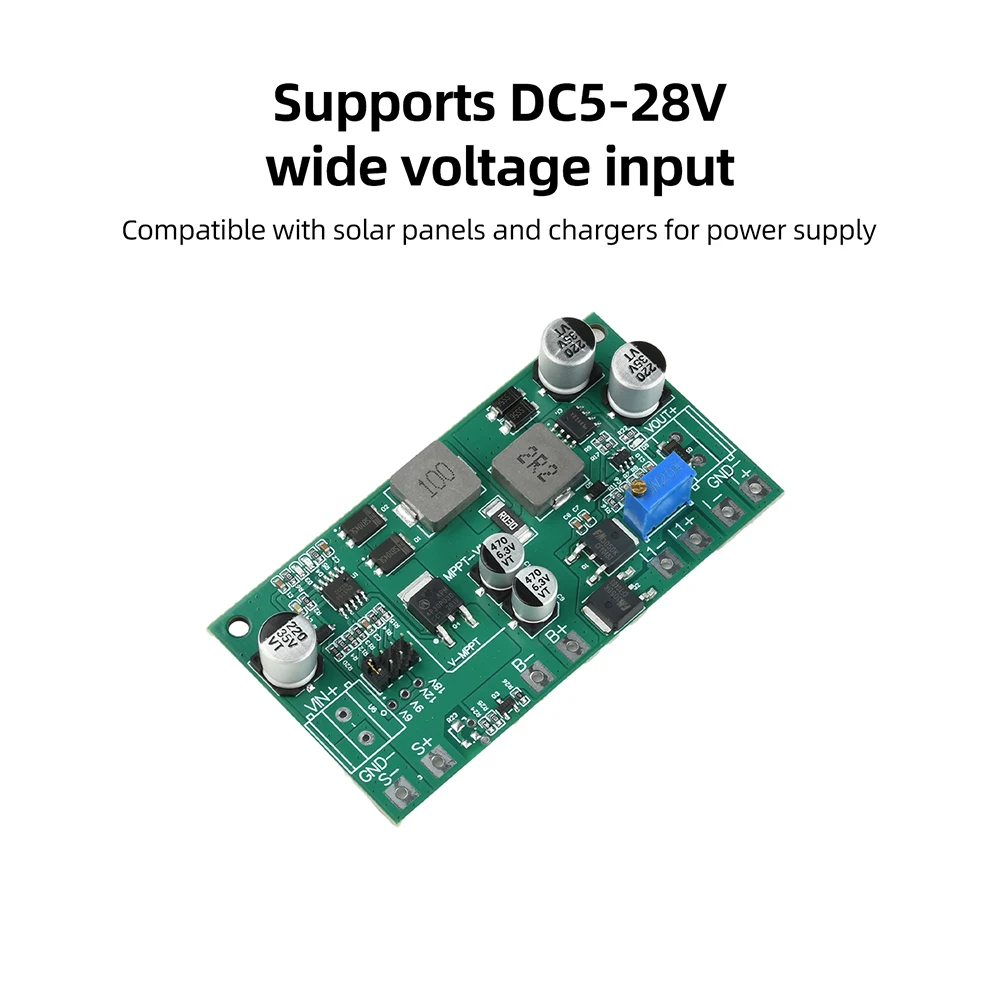 DC 5-28V 4A MTTP Solar Charge Board UPS Uninterruptible Power Module Adjustable 5V-24V Output For 3.7V Ternary Lithium Battery