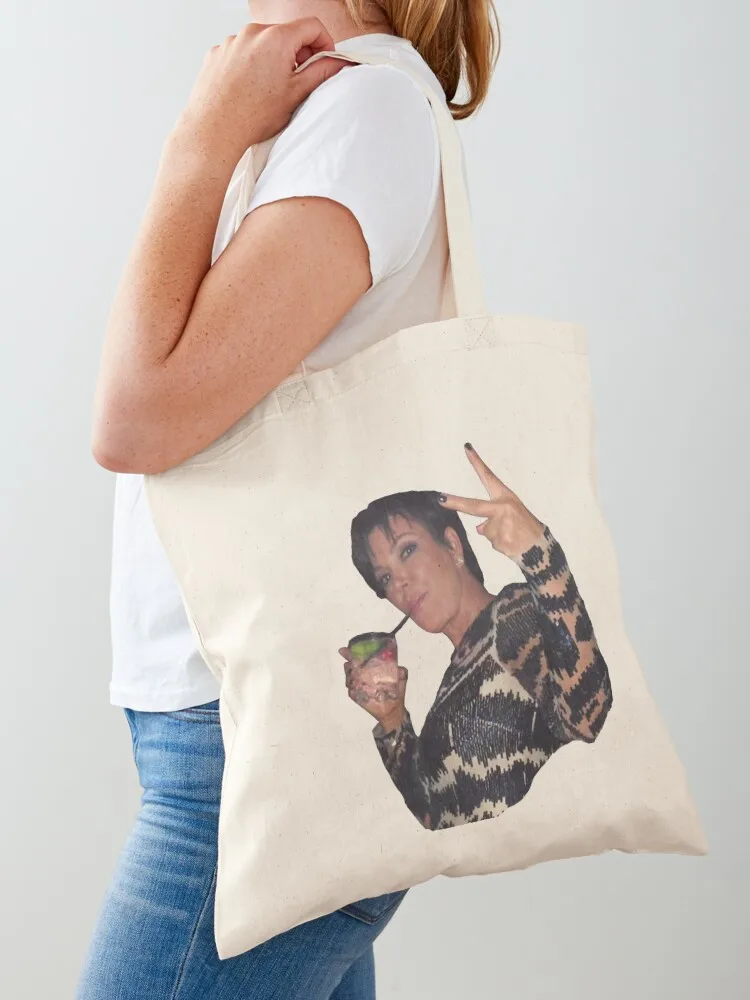 Kris Jenner Meme Drunk Peace Sign Tote Bag university shopper bag Portable shopping bag