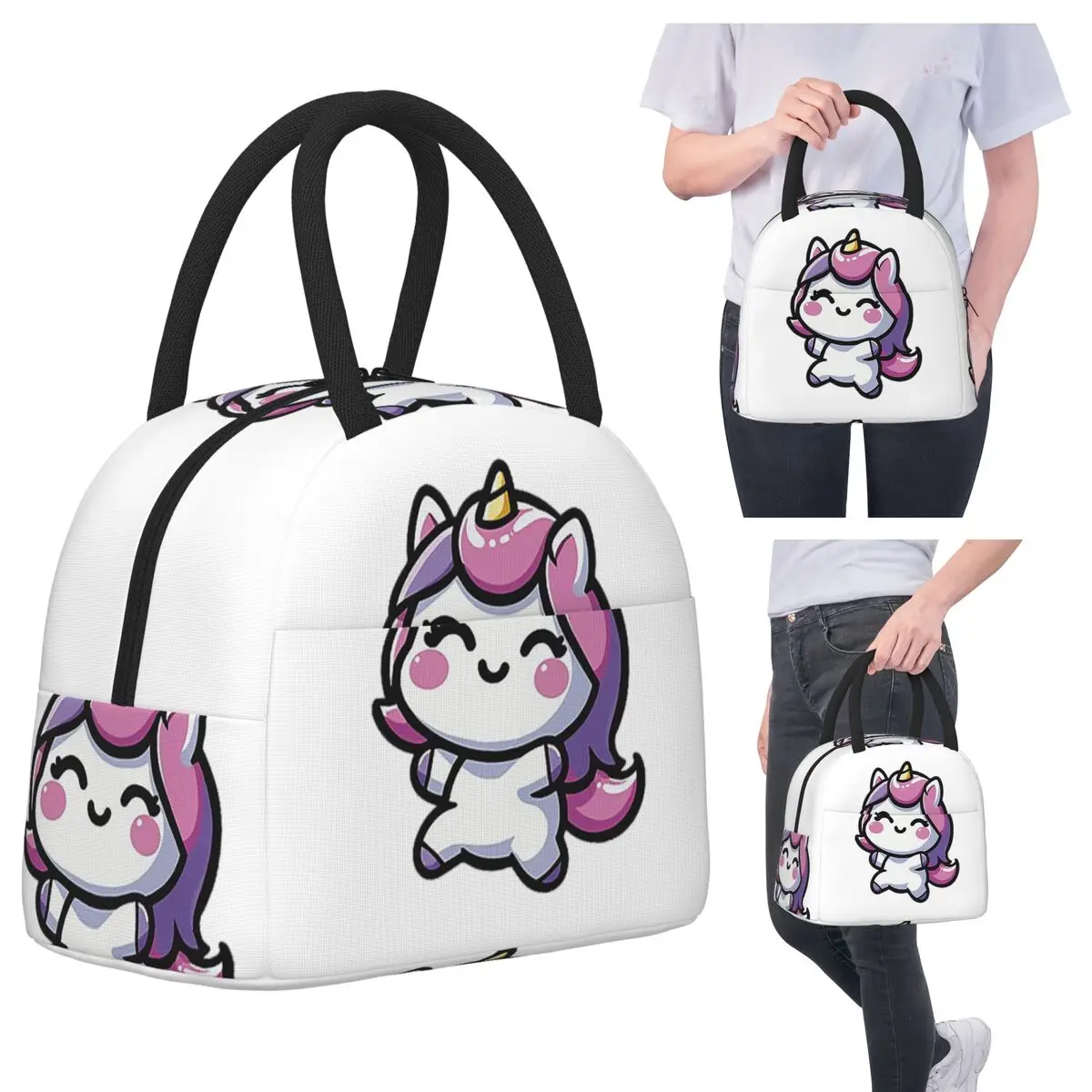 

Очаровательная изолированная сумка для обеда Kawaii Unicorn для женщин, офисный холодильник, термосумка для еды, портативная коробка для завтрака, контейнер