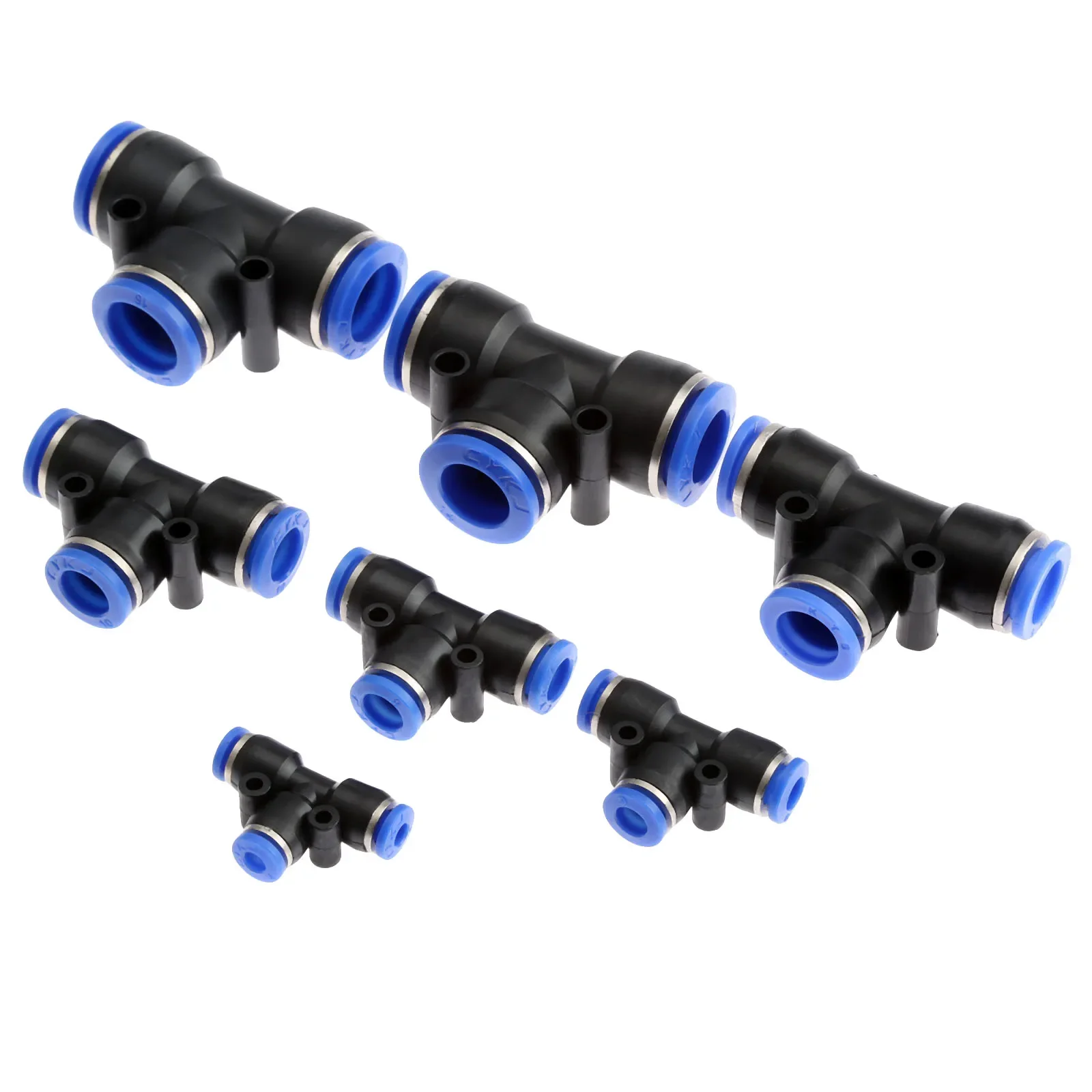 5Pcs 4mm-16mm Plastic Pneumatic 3 Way T-junction Connector Pneumatic Quick Push In Joint Fittings for Air Water Vacuum Tube Hose