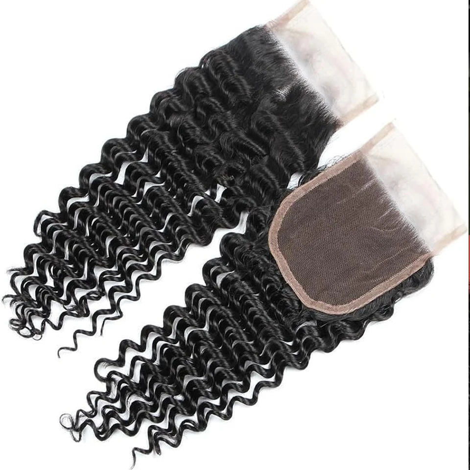 13x4 4x4 Lace Frontal Closure Deep Wave 13x4 Ear to Ear Frontal HD Lace 12-24 Inch Brazilian Deep Curly Virgin Human Hair