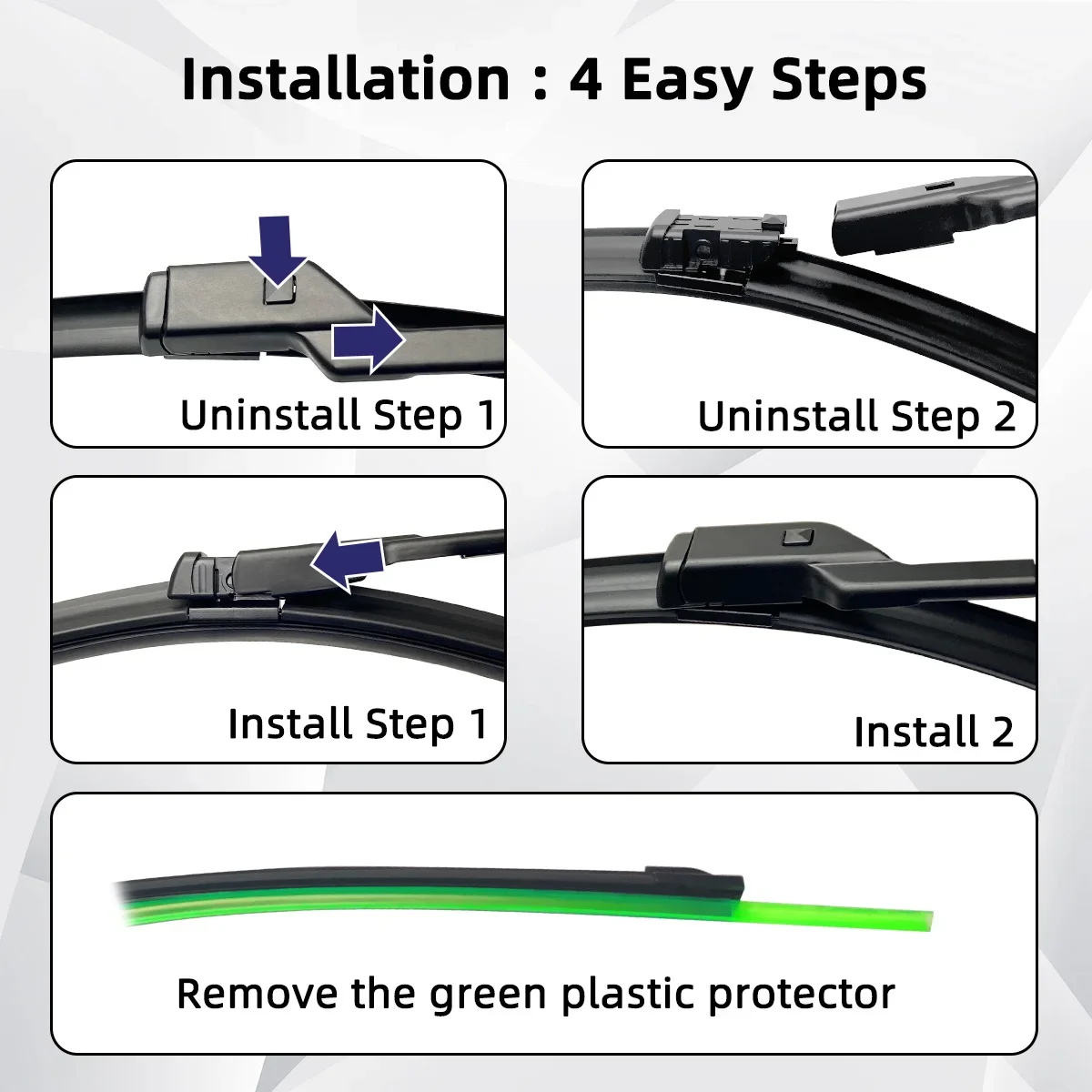 Części przednich wycieraczek do Ssangyong Rexton Y400 MK2 2018-2023, bezszkieletowe, bezszkieletowe gumowe wycieraczki, części do czyszczenia, akcesoria samochodowe, ciche.