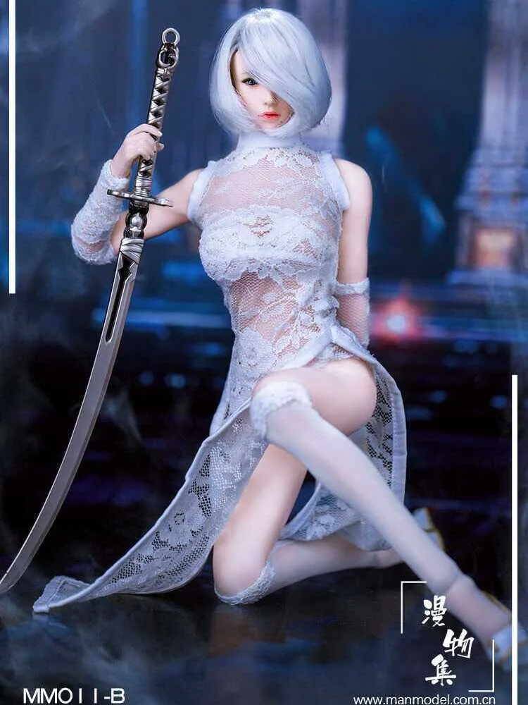 MM011 1/6 مقياس 2B شقيقة شيونغسام فستان الدانتيل ينغيرييس تخزين الملابس نموذج ل 12 ''أنثى الجندي عمل الشكل دمى الجسم #3