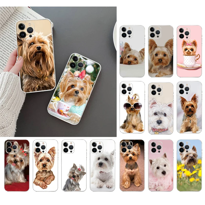 Phone Case For iphone 17 Pro Max Air 16 15 14 13 Pro Max 15 16 Pro 15Plus Cute Yorkshire terrier dog Case Funda Capa Cell