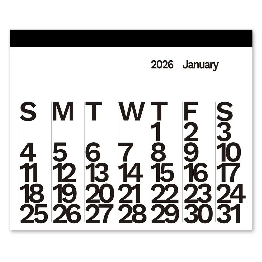 Calendário de parede ano 2026 calendário de parede gigante branco preto 48 x 36 calendário moderno de 12 meses