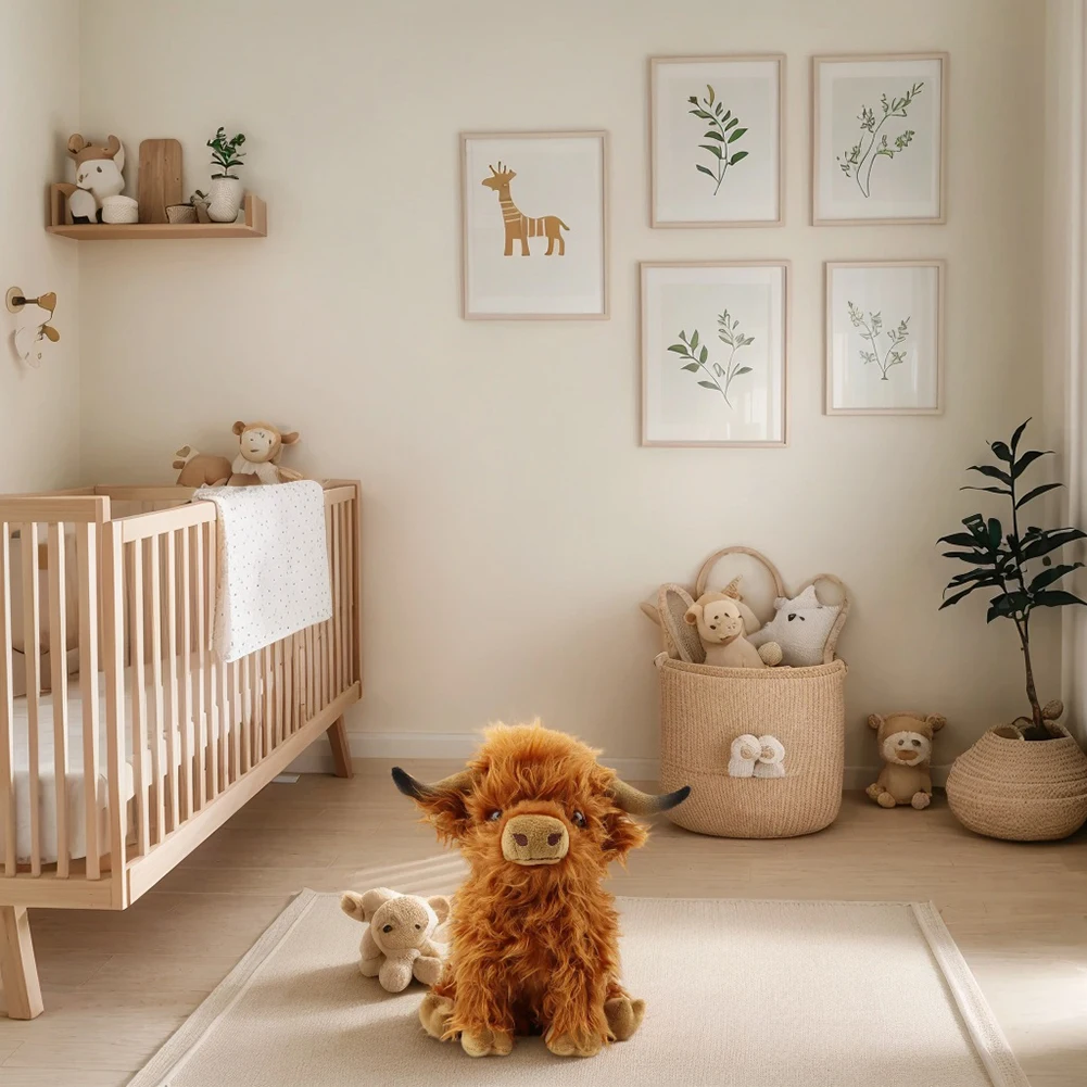 Mainan mewah sapi Highland Skotlandia mainan sapi Highland Skotlandia lucu mainan Highland pengendara sapi mainan mewah hadiah ulang tahun untuk anak laki-laki perempuan