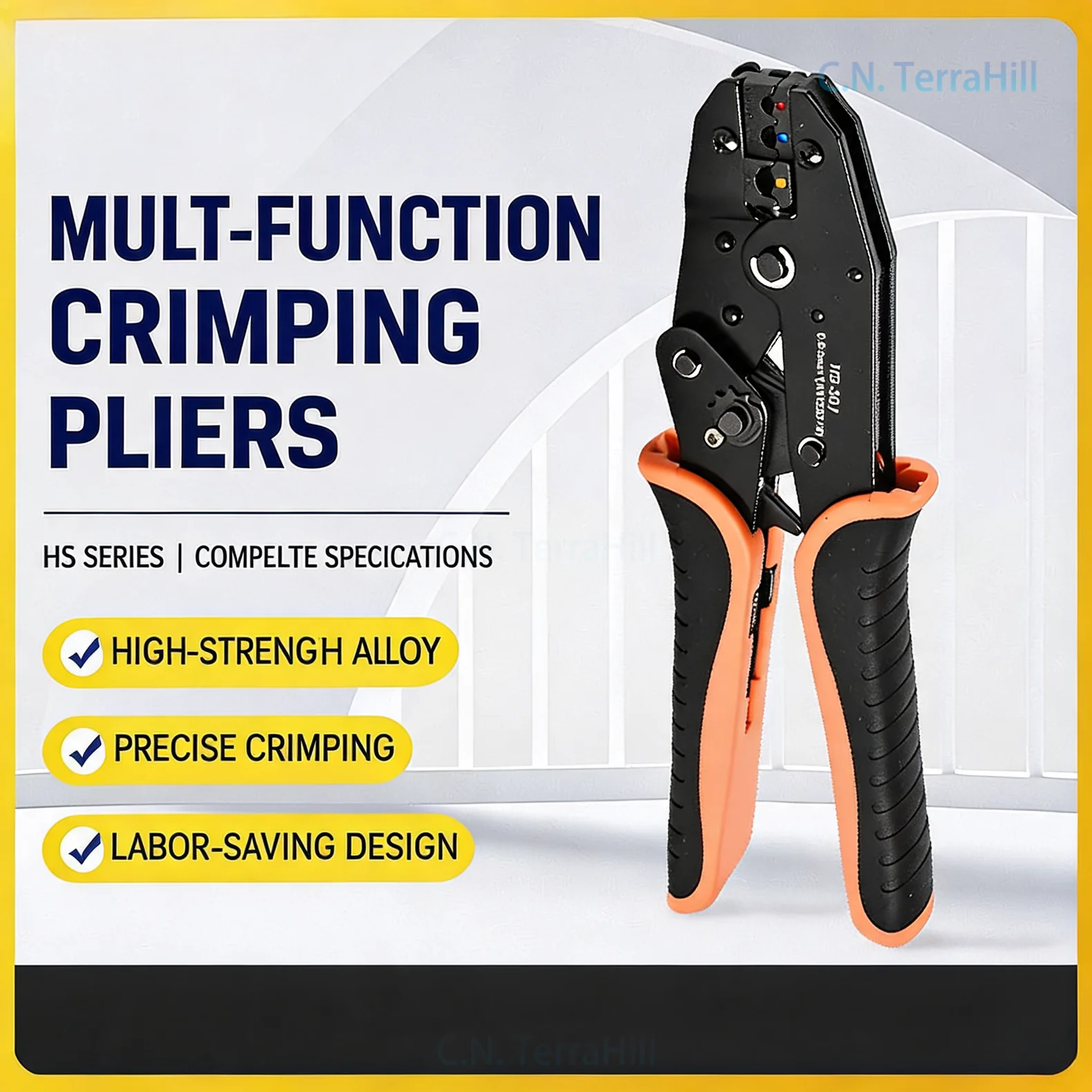 HS Series Insulated Crimping Tool Wire Stripper Cutter Terminal Crimper for Electrical Wiring Repair