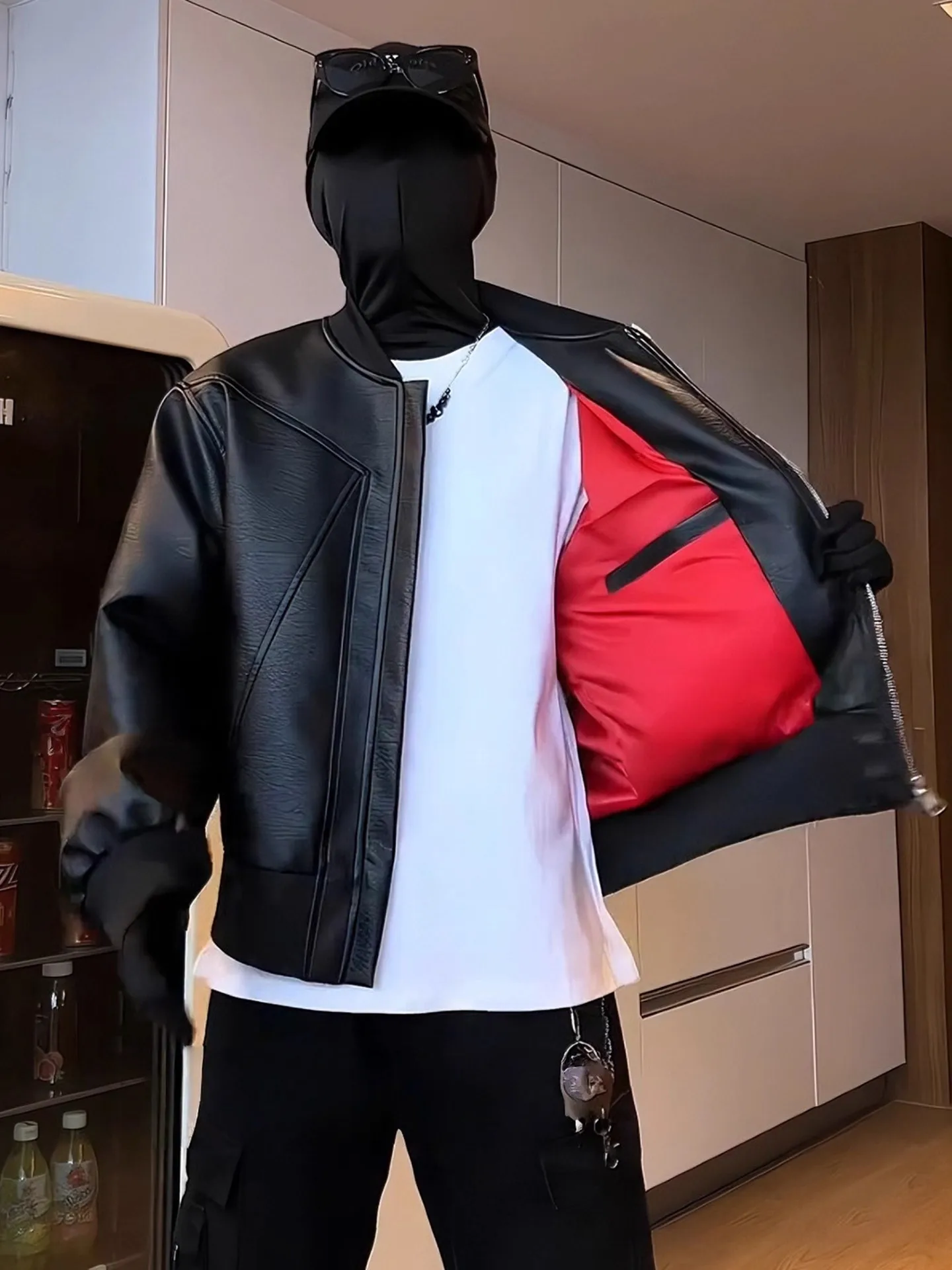 

Мужское кожаное пальто Bla Bomber Flight Jaet, осеннее крутое бейсбольное пальто с высокой чувствительностью, свободная посадка на молнии, полиэфирное волокно