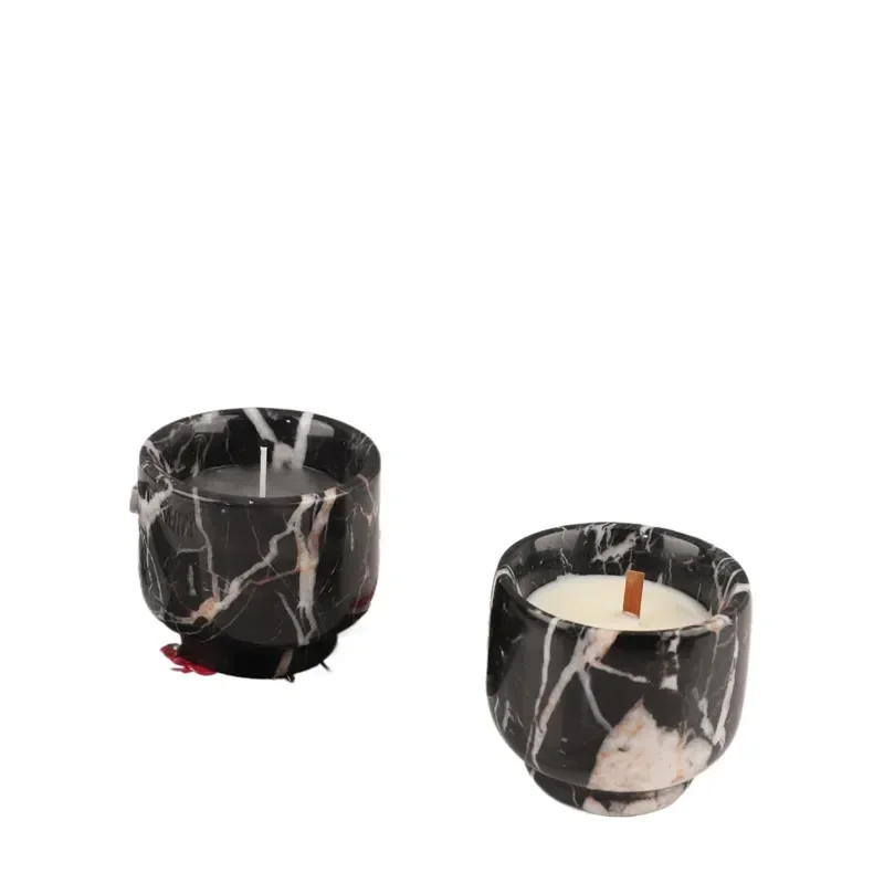 for Wabi Sand Wind Premium Marble Scented Candle Cup Tabletop Ornament Living Room Model Room Dining Room Home Decoration