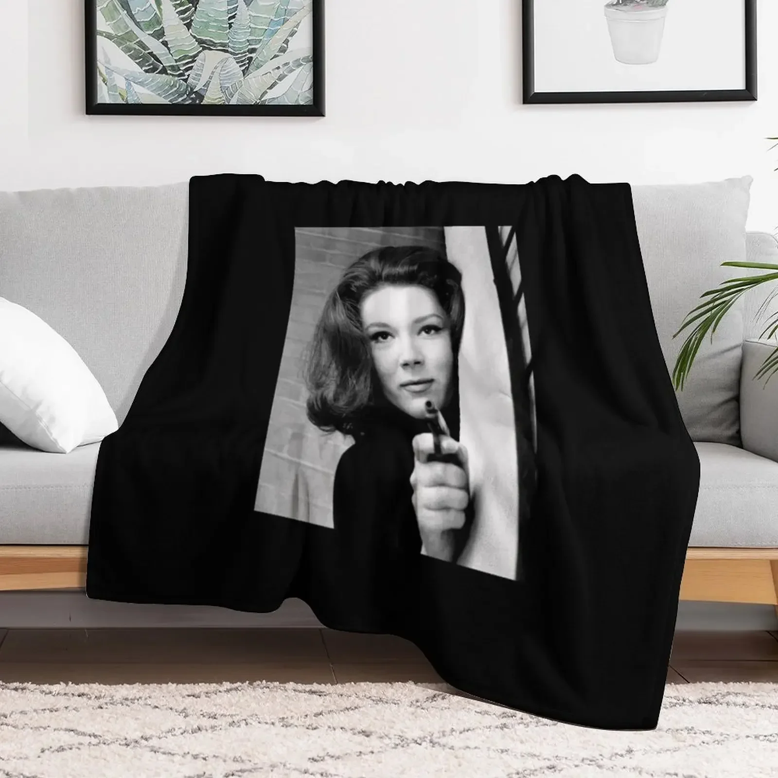 

Rest in Peace Dame Diana Rigg Throw Blanket cosplay anime blankets ands Blankets