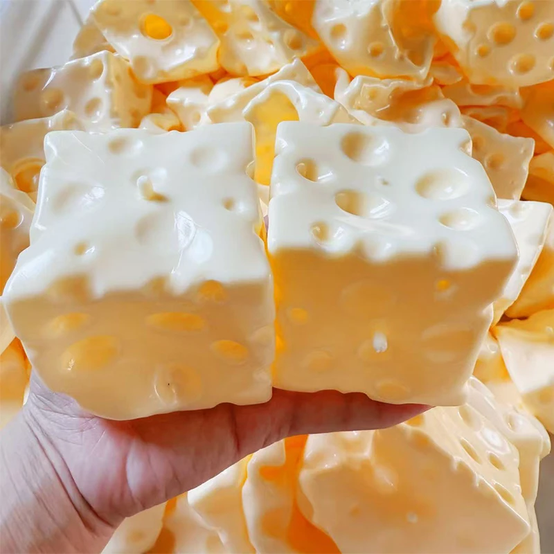 Pelota Antiestrés Gigante de Queso, Pelota Deformable de Queso Grande para Apretar, Sin Rebote, Juguete Antiestrés, Regalo de Año Nuevo 2026