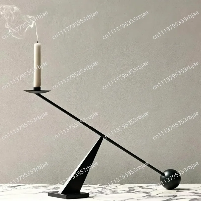 For Black Candlestick Creative Simple Personality Geometric Lines Restaurant Candlelight Dinner Romantic Candlestick