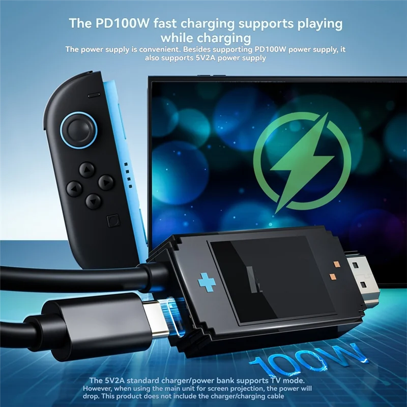 A95Q-Type-C For Switch2/For Switch 4K ビデオコンバーターケーブル - 互換性のある変換アダプター 4K/60Hz PD100W