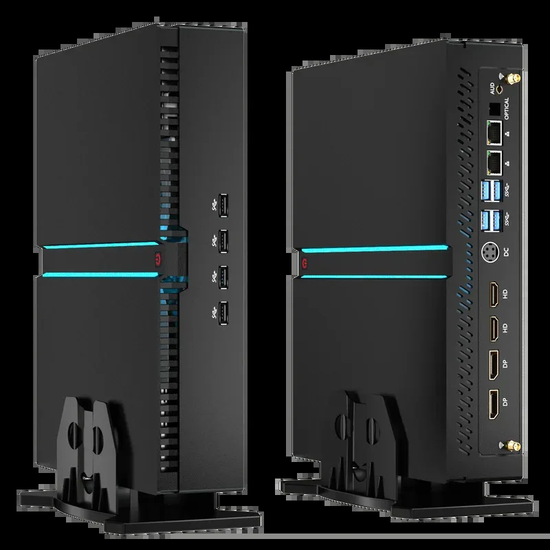 13th I-ntel Core I9-13900F 24 core 2 slot DDR5 computer da gioco 4USB4.0 2 * RJ45 LAN 3DP + HD Mini computer desktop SSD/HDD