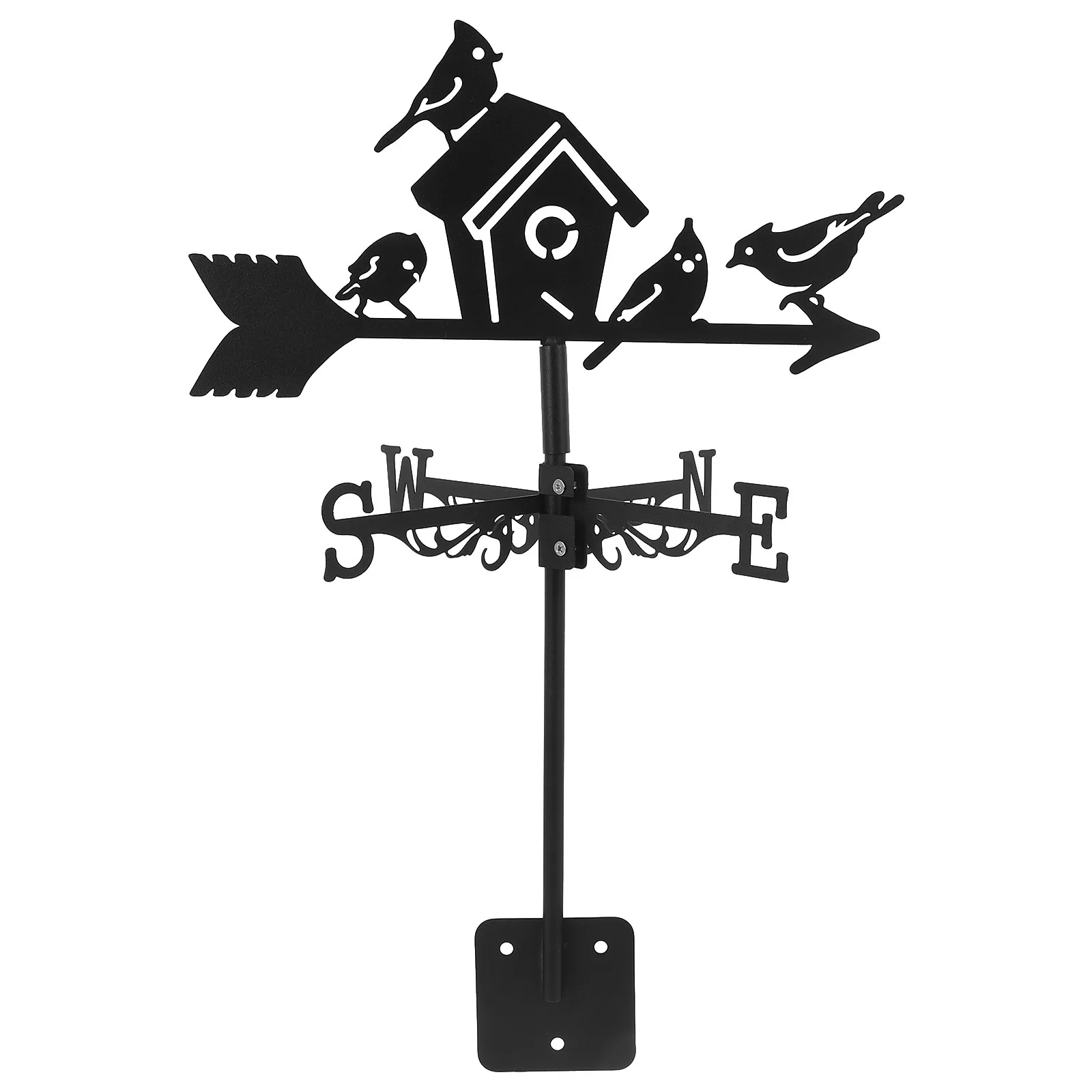 Outdoor Metal Birdhouse Weathervane Iron Wind Direction Indicator Decorative Garden Yard Roof Weather Vane Measurement Tool view 4