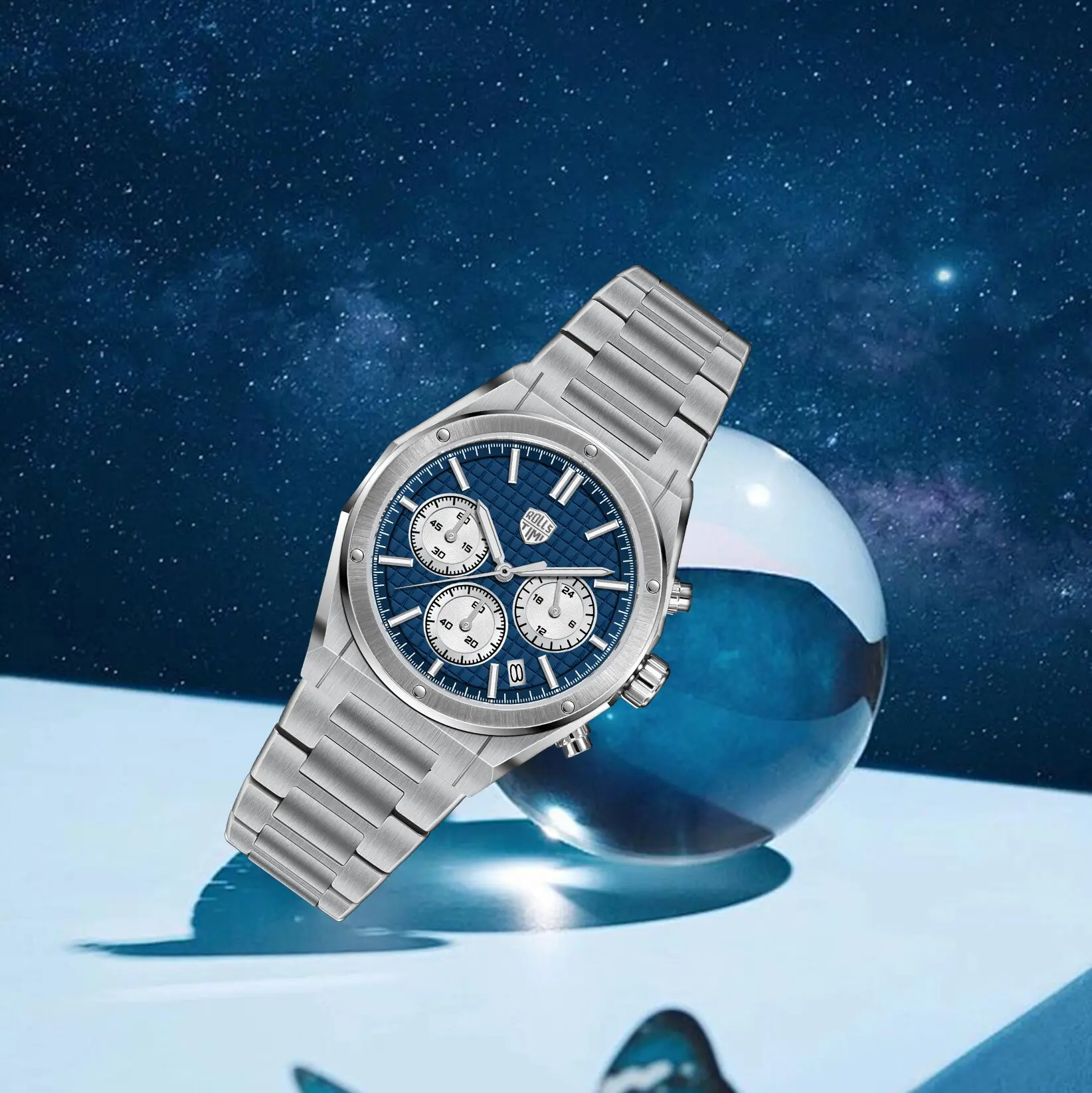 RollsTimi 2025 New Men's  Quartz Watch Business Casual Exquisite Dial Folding Buckle High Quality Multifunctional Quartz Watch