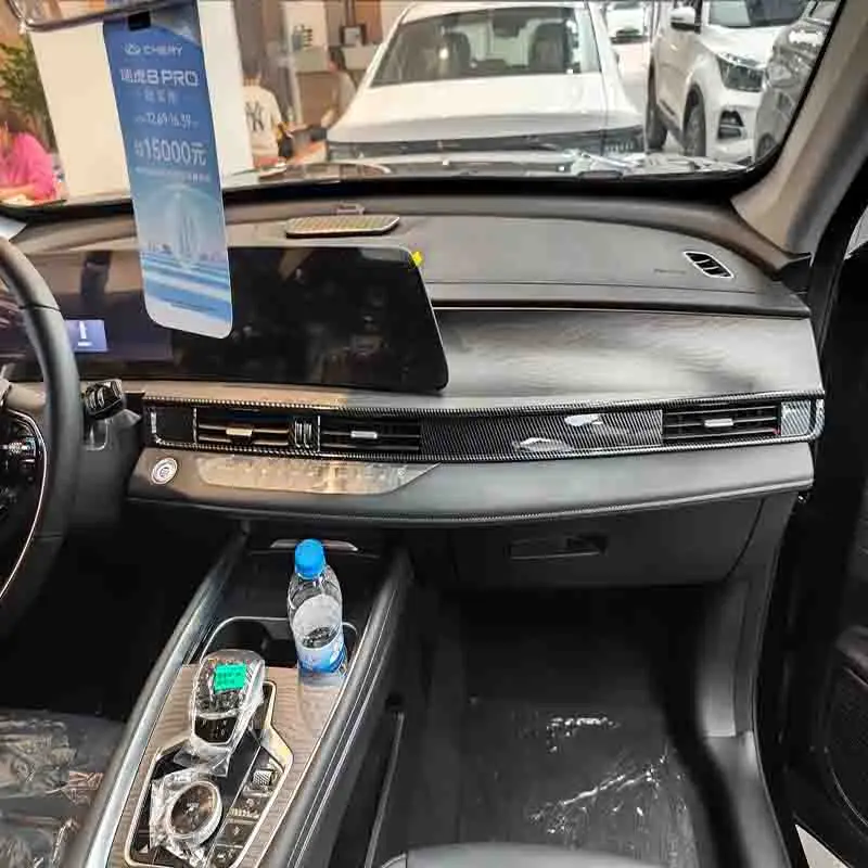 

LHD RHD для Chery Omoda 5 C5 FX 2022 2023 2024, углеродное волокно, центральная крышка кондиционера, декоративная наклейка вентиляционного отверстия переменного тока