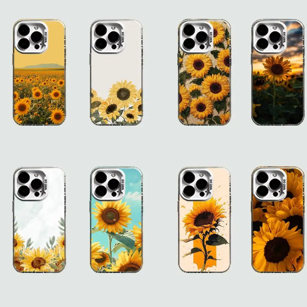 

Sunflower White Shockproof Phone Case For iPhone 16,15,14,13,12,11,Pro,XS,Max,Plus,Mini,SE