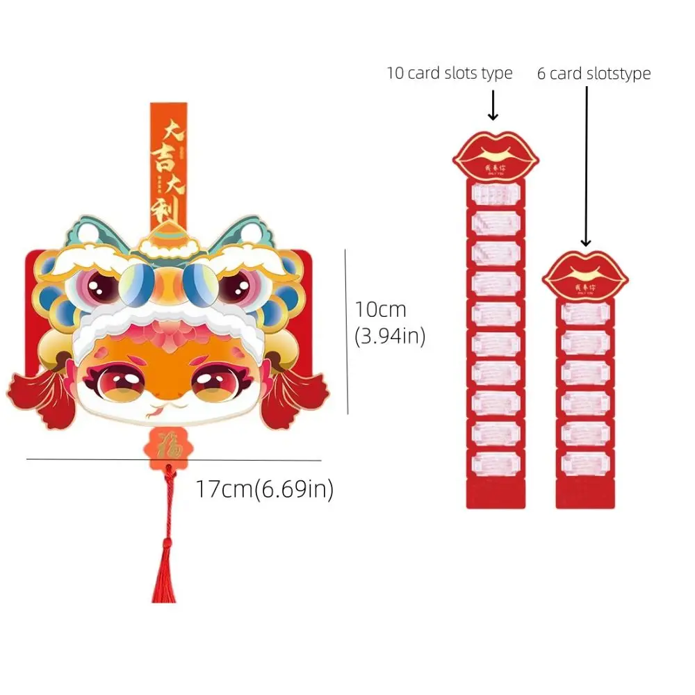 Sobre rojo chino de 2025, borla de bendición, paquete rojo de Año Nuevo 3D, Festival de Primavera de HongBao, bolsillos rojos de la suerte, 2 uds.