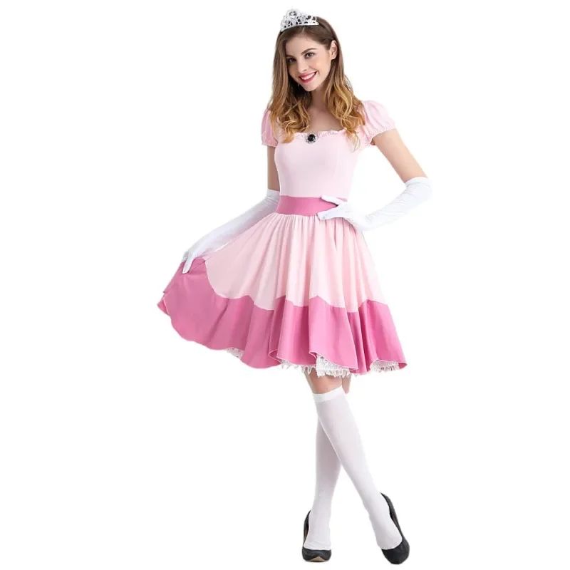 Costume de robe de pêche de princesse adulte pour femme, danse de pêche, jupe courte, cosplay, fête d'Halloween, fantaisie, mascotte Tim ade, vêtements Kiev illage