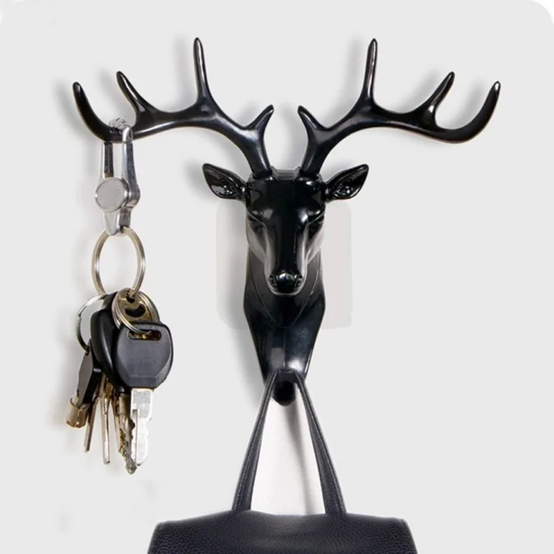 Animal Modeling Hooks Creative Vintage Wall Hanging Hook Hanging Clothes Hat Scarf Key Deer Horns Hanger Rack Walls Decoration