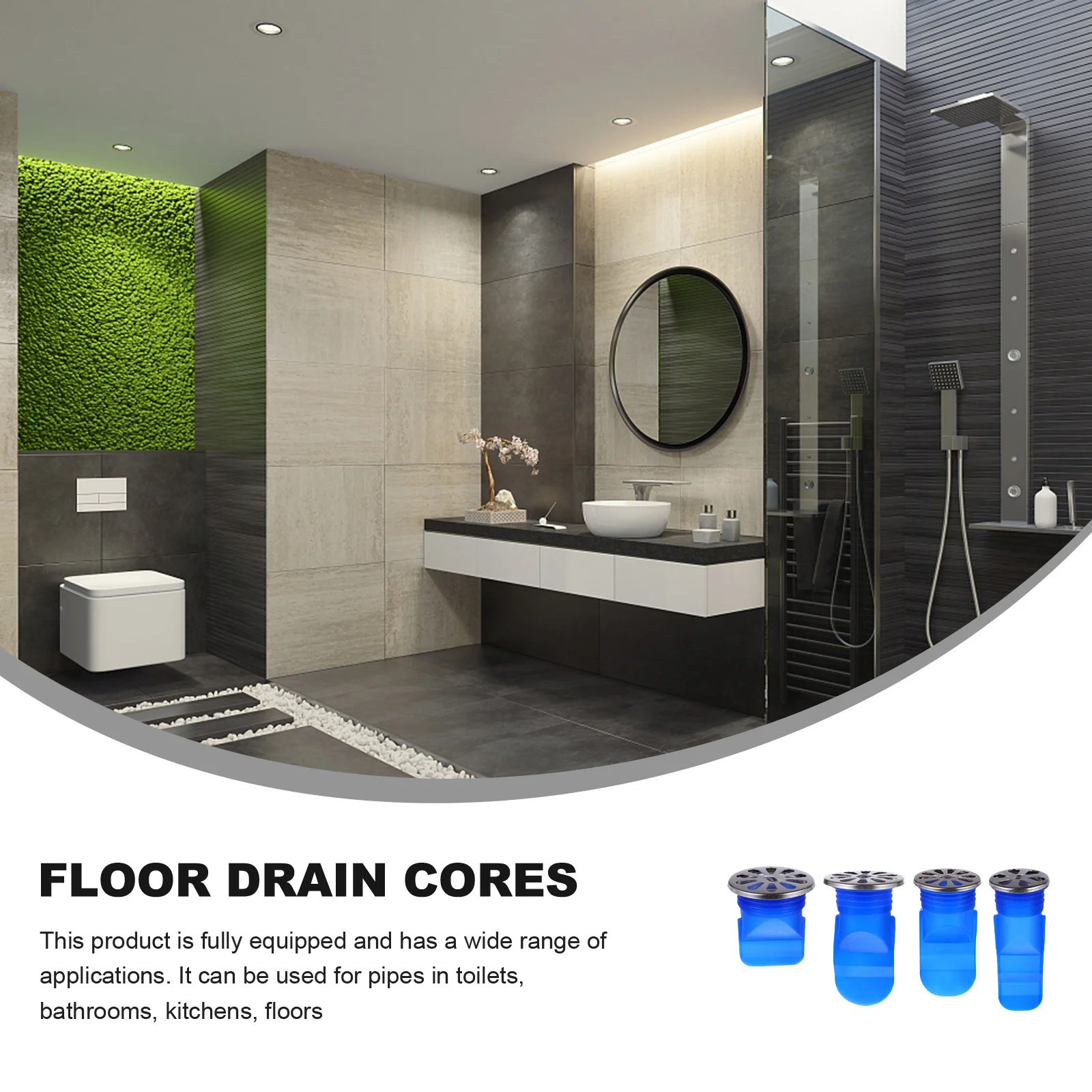 

4Pcs Floor Drain Seal Core Silicone Insect-Proof Deodorant Pipe Seal Ring for Bathroom Kitchen Shower Hair Stopper Water