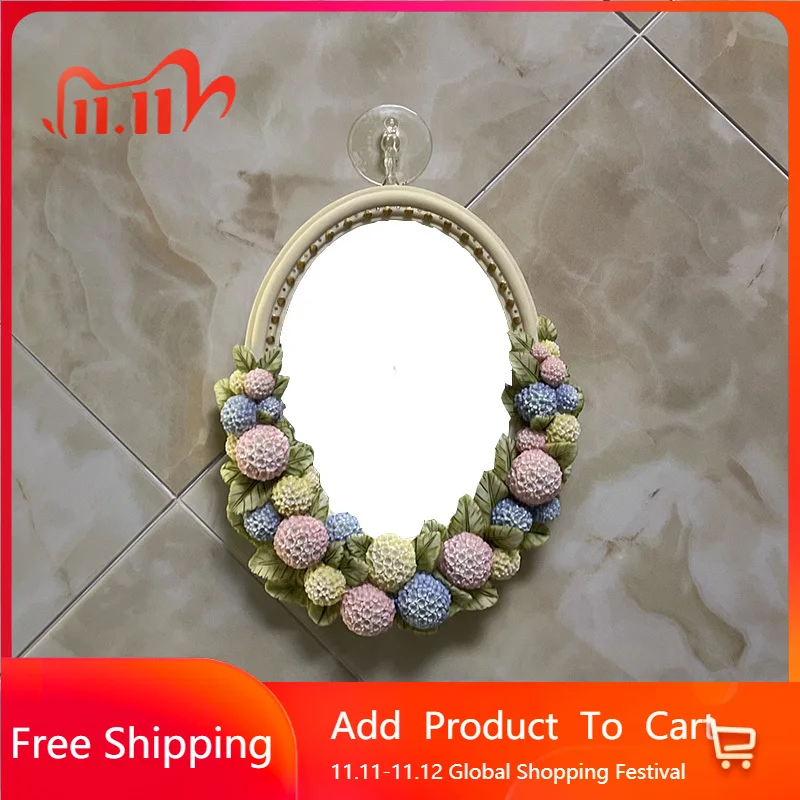 

Bathroom Hydrangea Mirror Blocks Make Up Cut Bedroom Modern Mirror Blocks Aesthetic Maid Espejos Decorativos Home Decoration