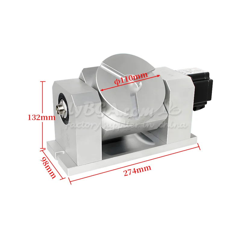 Fresadora de eixo rotativo CNC personalizada caixa de controle harmônico 17-50 Φ110mm Relação de desaceleração 50:1 mesa de trabalho rotativa
