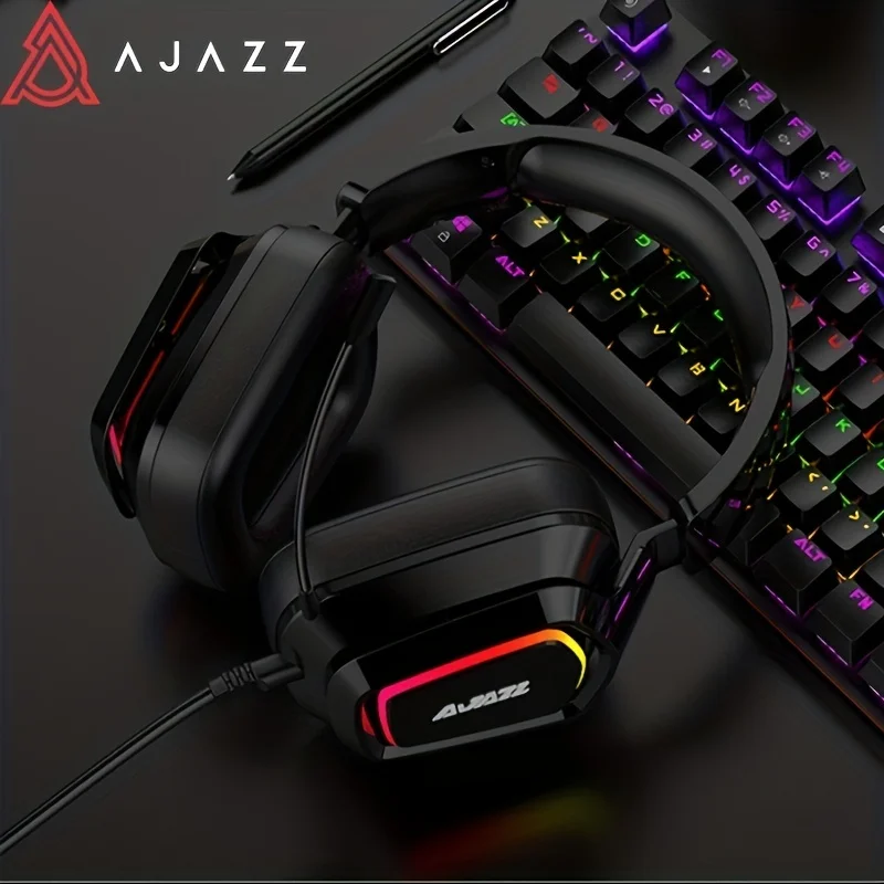 AJAZZ AX368 cuffia da gioco cuffia da gioco RGB nero Rosa