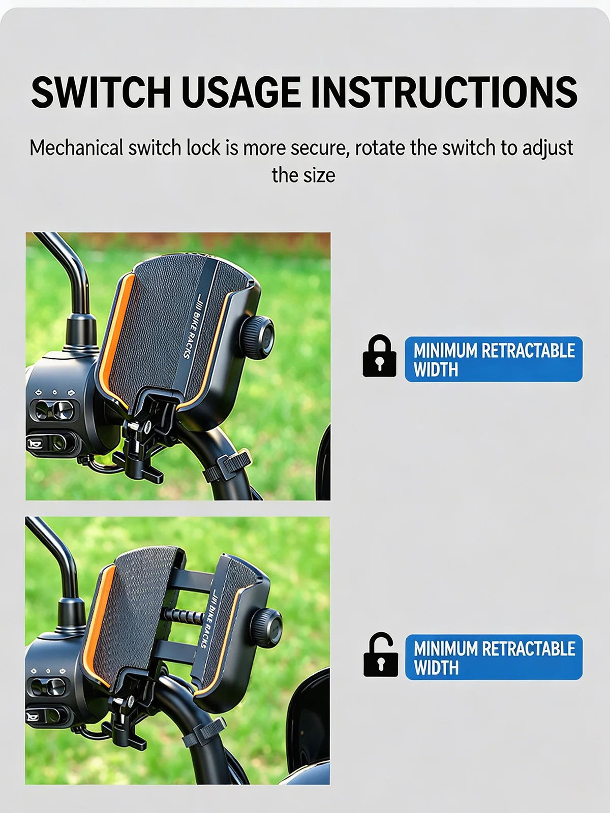 Universal Motorcycle Phone Mount Shockproof Waterproof Handlebar Clamp For E-Bike Navigation GPS Cycling Phone Holder Bracket image 5