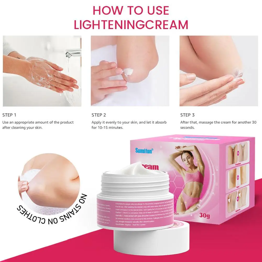 

30g Body Whitening Cream Underarm Armpit Knee Dark Skin Whitening Bleaching Cream Body Moisturizing Brighten Lotion Remover N7Z2